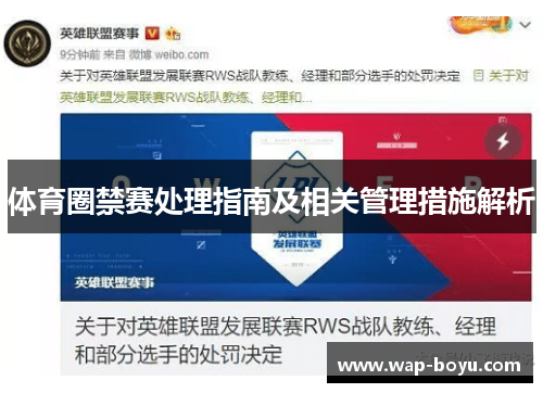 体育圈禁赛处理指南及相关管理措施解析